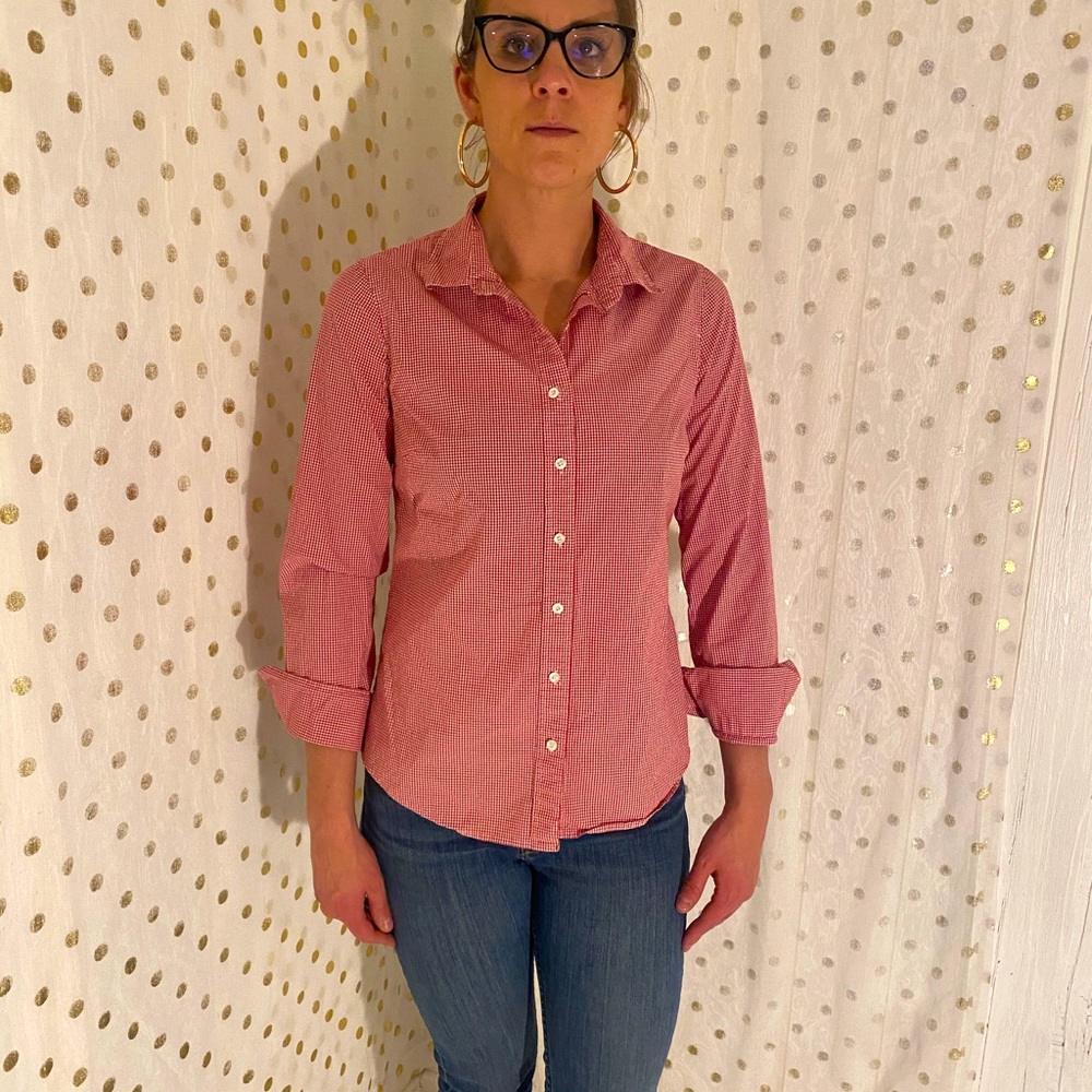 Gingham button shirt